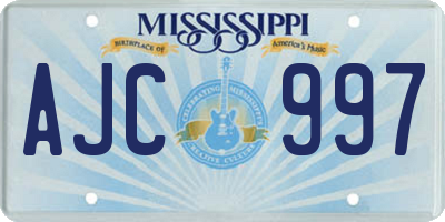 MS license plate AJC997