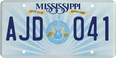 MS license plate AJD041