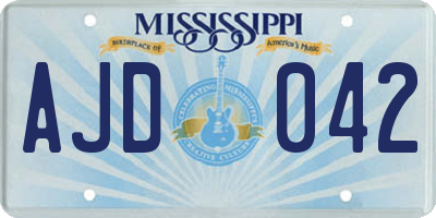 MS license plate AJD042