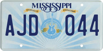 MS license plate AJD044