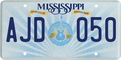 MS license plate AJD050