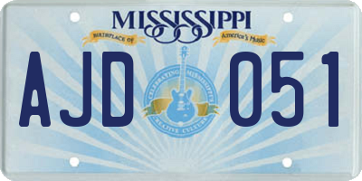 MS license plate AJD051