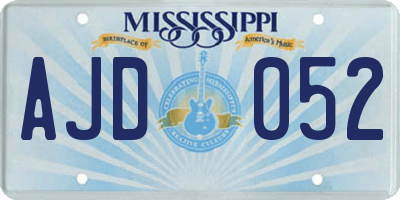 MS license plate AJD052