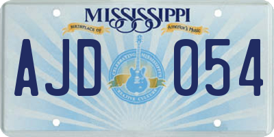 MS license plate AJD054