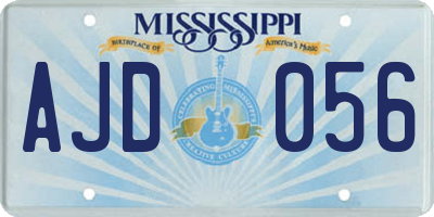 MS license plate AJD056