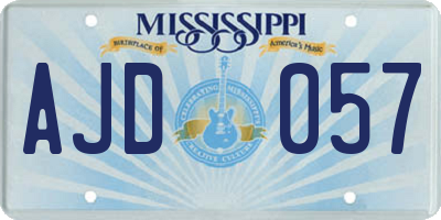 MS license plate AJD057