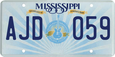 MS license plate AJD059