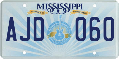 MS license plate AJD060