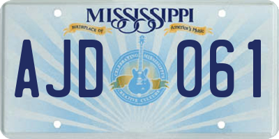 MS license plate AJD061