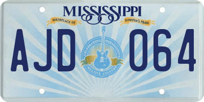 MS license plate AJD064