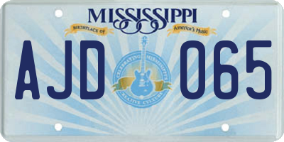 MS license plate AJD065