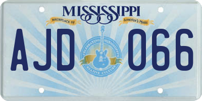 MS license plate AJD066