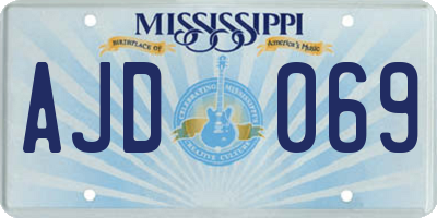 MS license plate AJD069