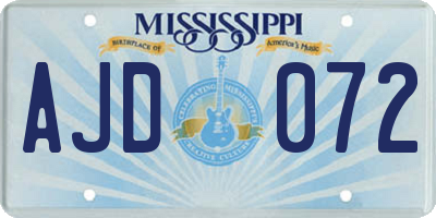 MS license plate AJD072