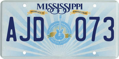 MS license plate AJD073
