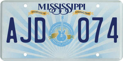 MS license plate AJD074
