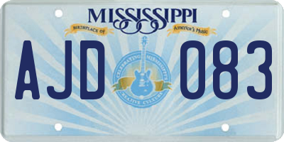 MS license plate AJD083