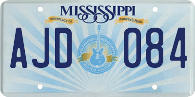 MS license plate AJD084