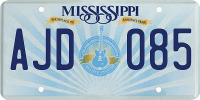 MS license plate AJD085