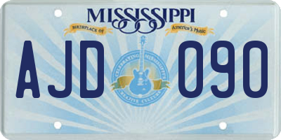 MS license plate AJD090