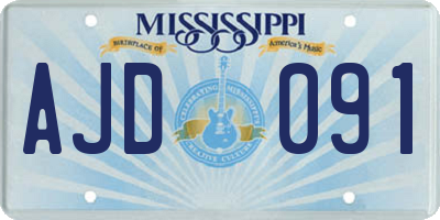 MS license plate AJD091