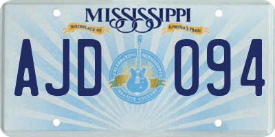 MS license plate AJD094