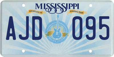 MS license plate AJD095