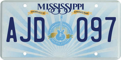 MS license plate AJD097