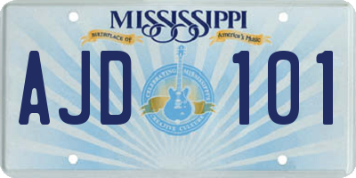 MS license plate AJD101
