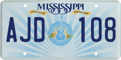 MS license plate AJD108