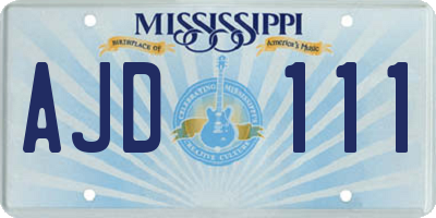MS license plate AJD111