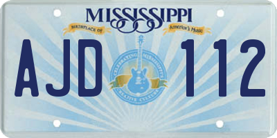 MS license plate AJD112