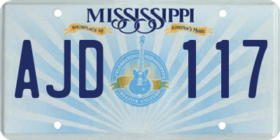 MS license plate AJD117