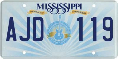 MS license plate AJD119