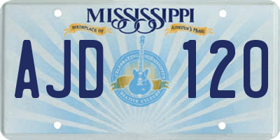 MS license plate AJD120
