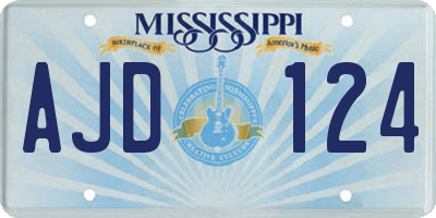 MS license plate AJD124