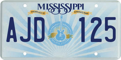 MS license plate AJD125