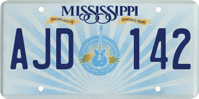 MS license plate AJD142