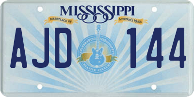 MS license plate AJD144
