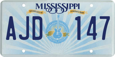 MS license plate AJD147