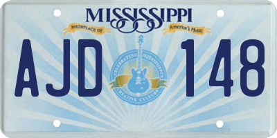 MS license plate AJD148