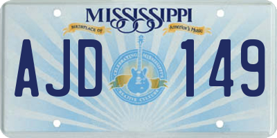 MS license plate AJD149