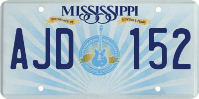 MS license plate AJD152