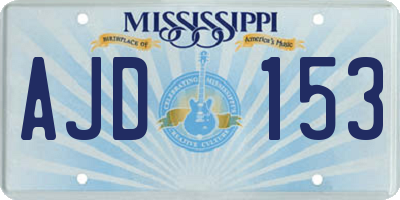MS license plate AJD153