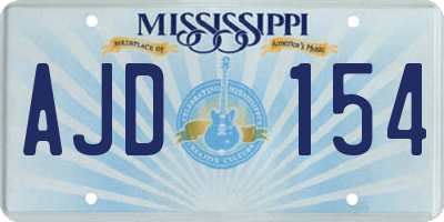 MS license plate AJD154