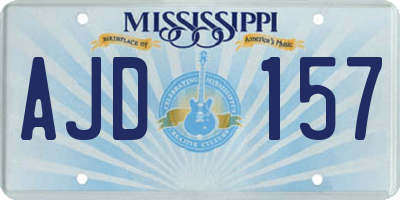 MS license plate AJD157