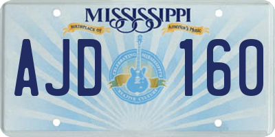 MS license plate AJD160