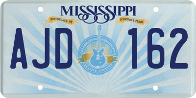 MS license plate AJD162