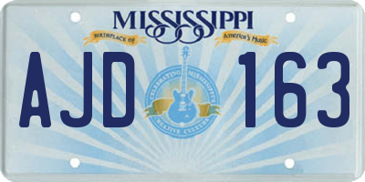 MS license plate AJD163