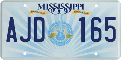 MS license plate AJD165